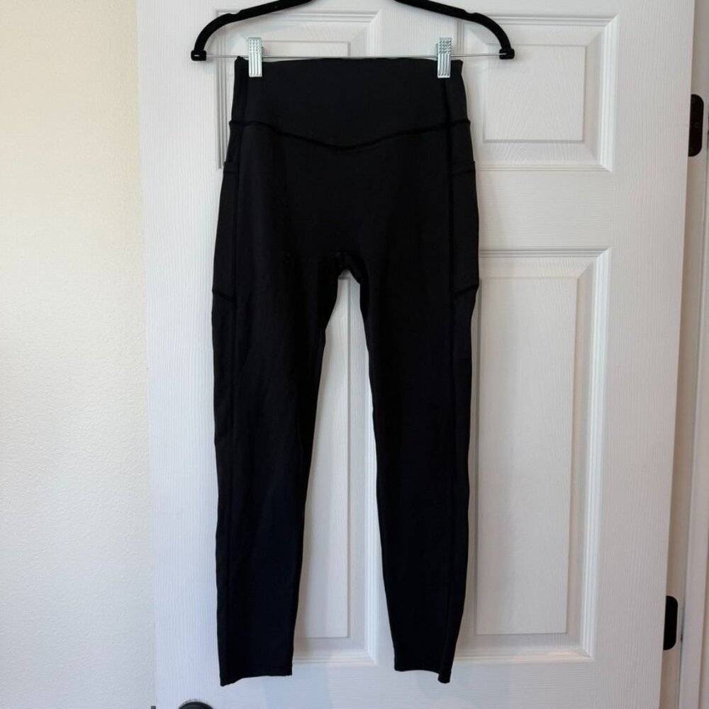 Woobilly Black High Rise Side Pockets Activewear Leggings Size Medium